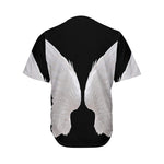 White Angel Wings Print Men's Baseball Jersey