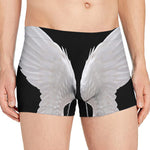 White Angel Wings Print Men's Boxer Briefs