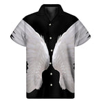 White Angel Wings Print Men's Short Sleeve Shirt