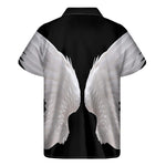 White Angel Wings Print Men's Short Sleeve Shirt