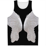 White Angel Wings Print Men's Tank Top