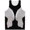 White Angel Wings Print Men's Tank Top