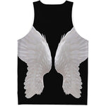 White Angel Wings Print Men's Tank Top