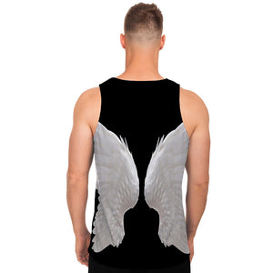 White Angel Wings Print Men's Tank Top