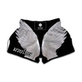 White Angel Wings Print Muay Thai Boxing Shorts