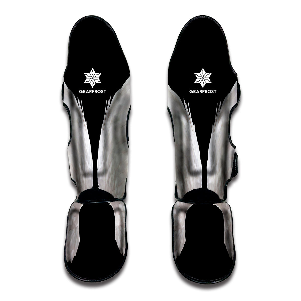 White Angel Wings Print Muay Thai Shin Guard