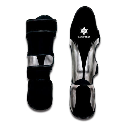 White Angel Wings Print Muay Thai Shin Guard