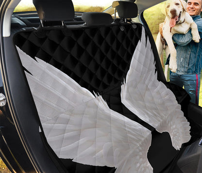 White Angel Wings Print Pet Car Back Seat Cover