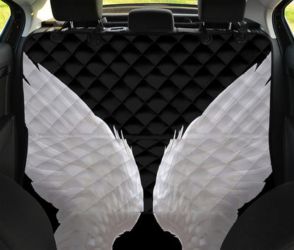 White Angel Wings Print Pet Car Back Seat Cover