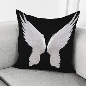 White Angel Wings Print Pillow Cover