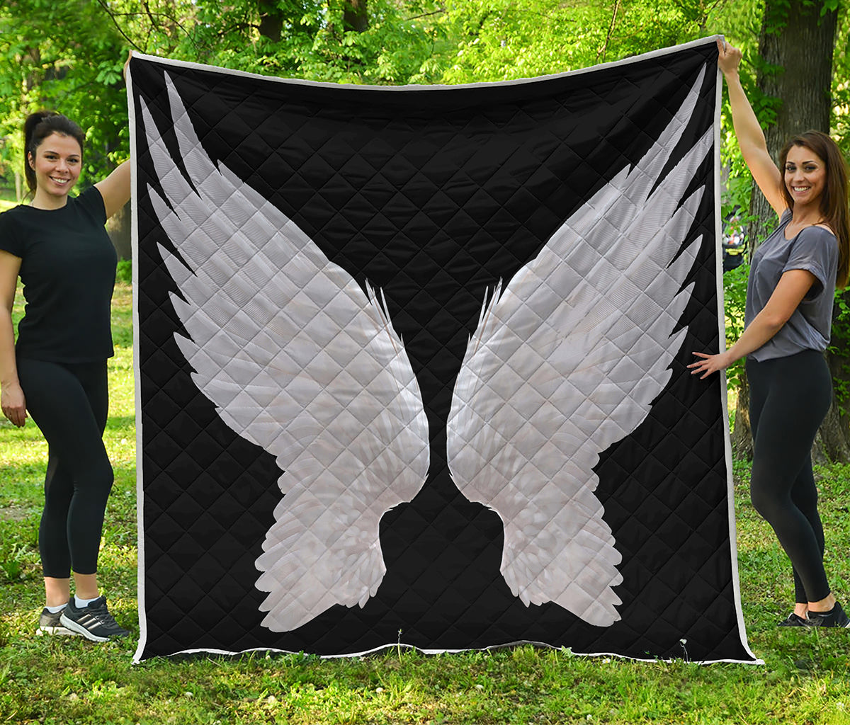 White Angel Wings Print Quilt
