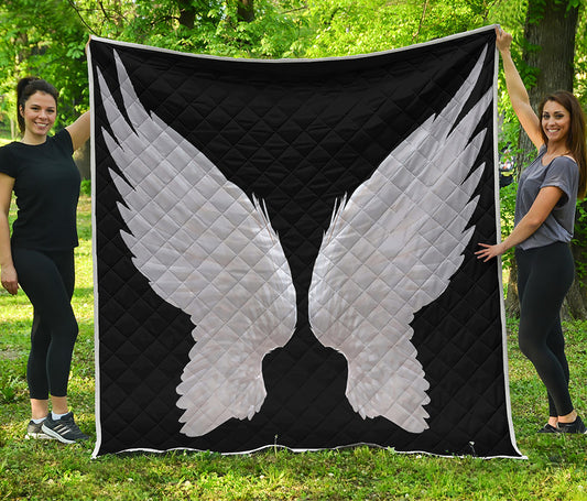 White Angel Wings Print Quilt