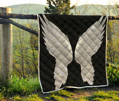 White Angel Wings Print Quilt