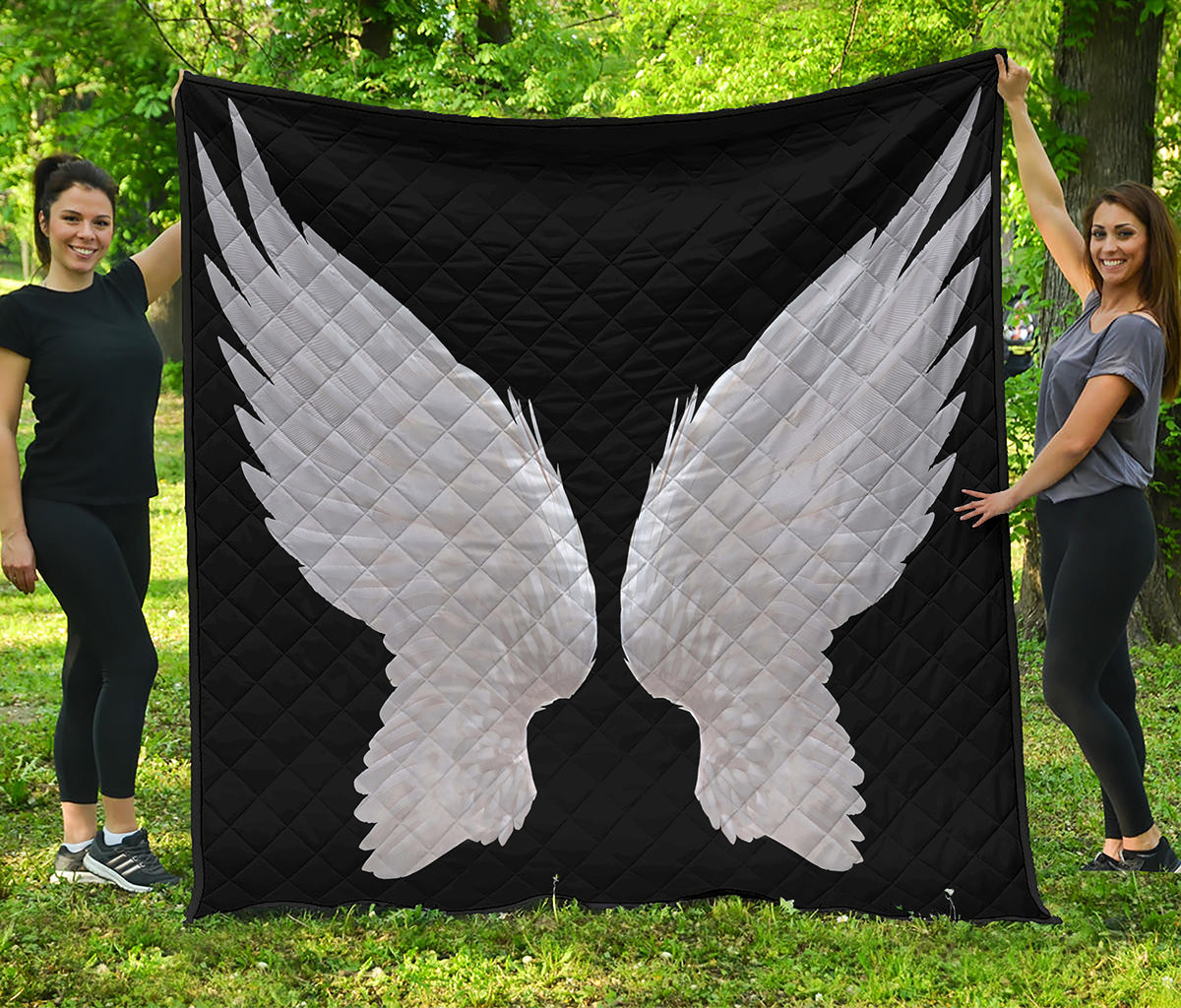 White Angel Wings Print Quilt