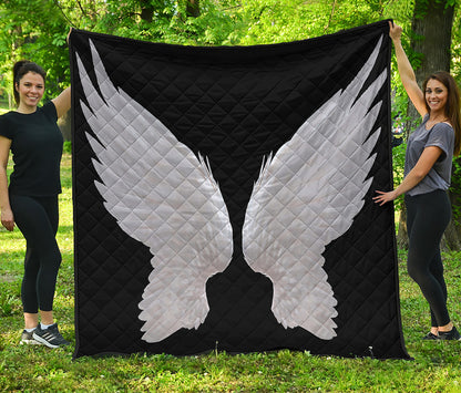 White Angel Wings Print Quilt
