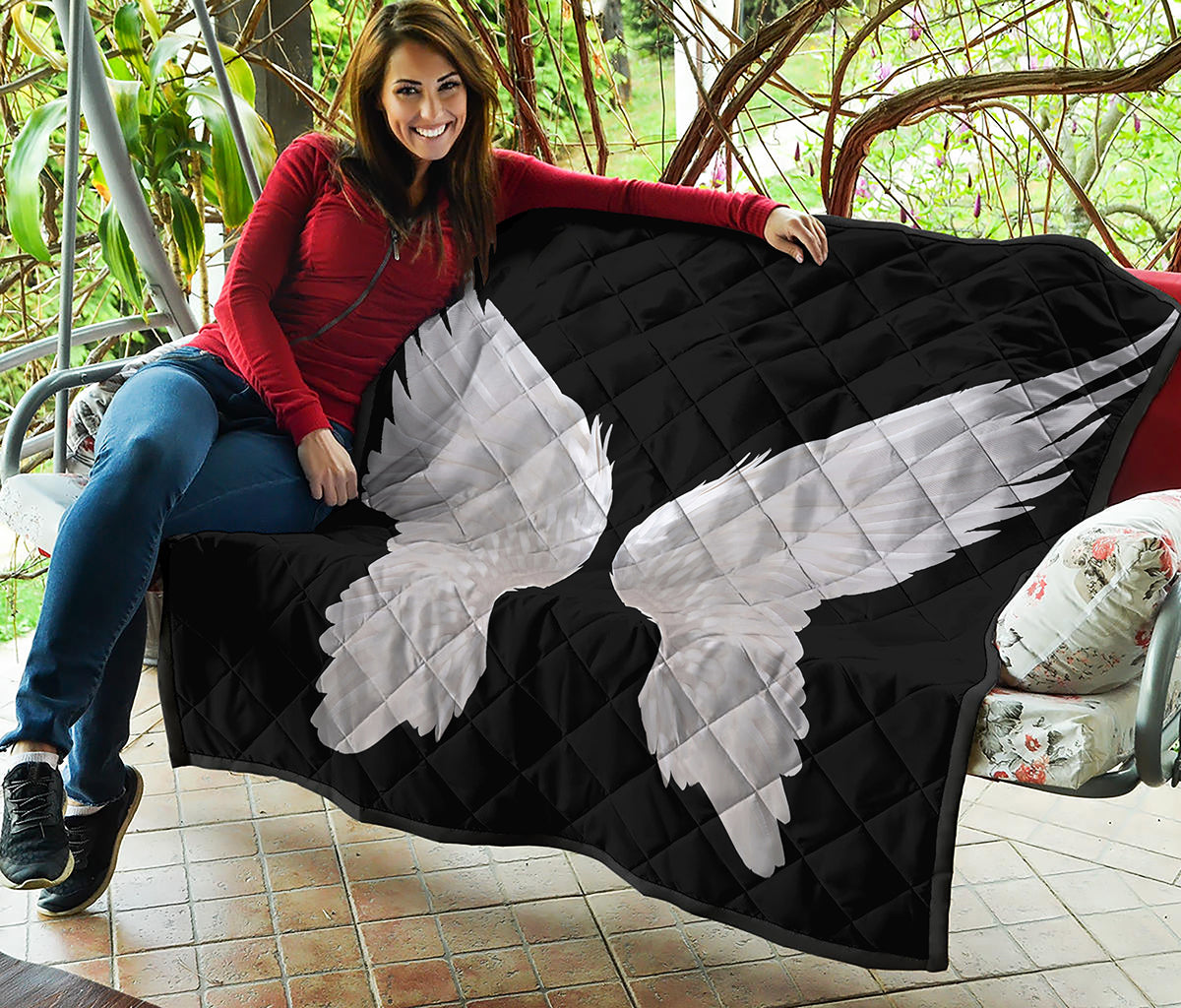 White Angel Wings Print Quilt