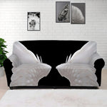 White Angel Wings Print Sofa Cover