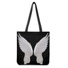 White Angel Wings Print Tote Bag