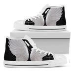 White Angel Wings Print White High Top Shoes