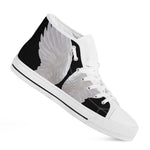 White Angel Wings Print White High Top Shoes