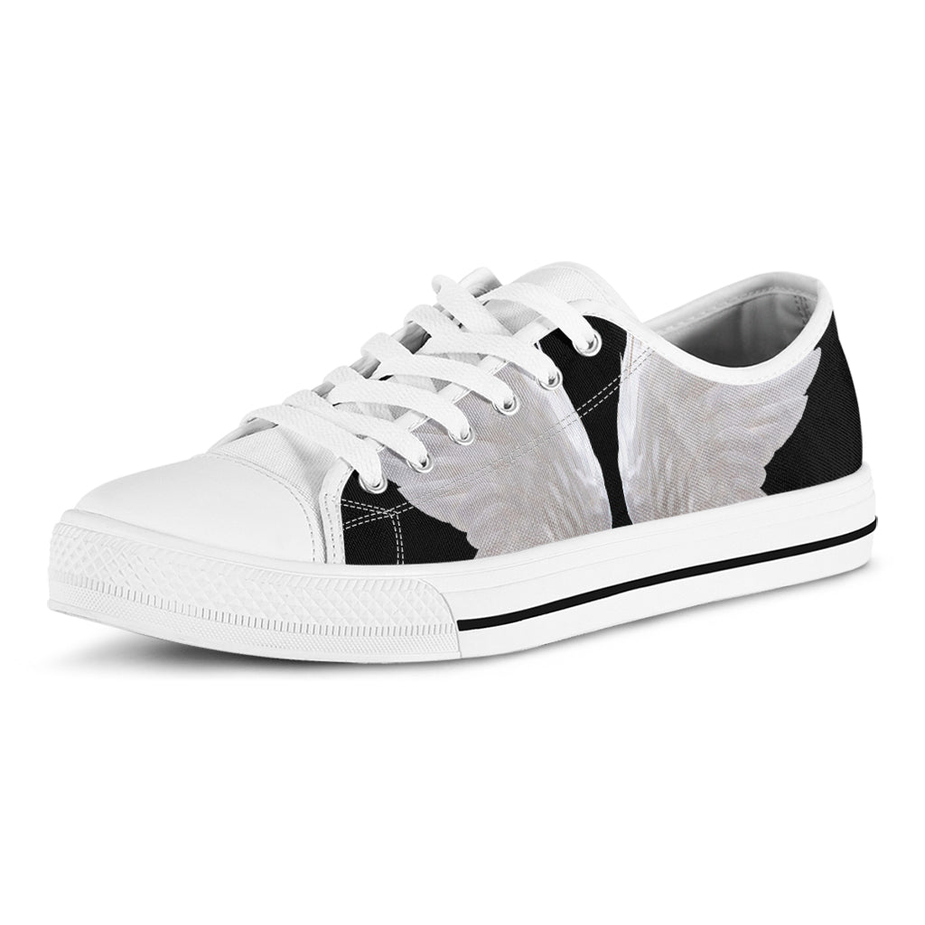 White Angel Wings Print White Low Top Shoes