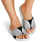 White Angel Wings Print White Slide Sandals