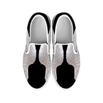 White Angel Wings Print White Slip On Shoes