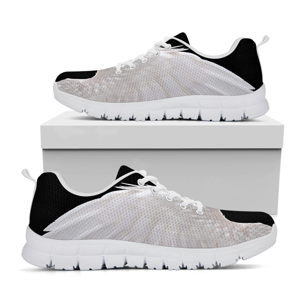 White Angel Wings Print White Sneakers