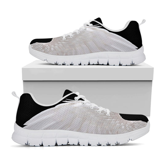 White Angel Wings Print White Sneakers