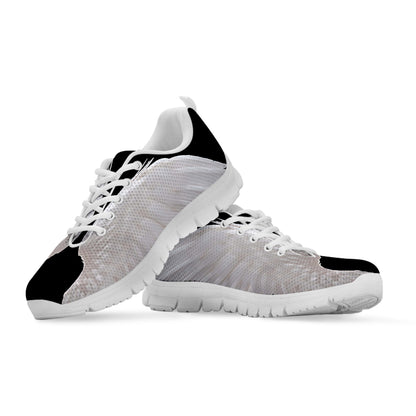 White Angel Wings Print White Sneakers