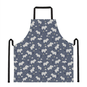 White Baby Polar Bear Pattern Print Apron