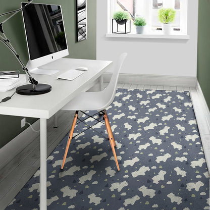 White Baby Polar Bear Pattern Print Area Rug