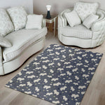 White Baby Polar Bear Pattern Print Area Rug
