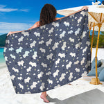 White Baby Polar Bear Pattern Print Beach Sarong Wrap