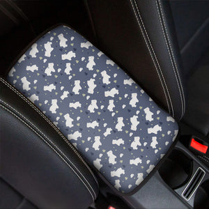 White Baby Polar Bear Pattern Print Car Center Console Cover