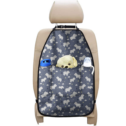 White Baby Polar Bear Pattern Print Car Seat Organizers