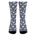 White Baby Polar Bear Pattern Print Crew Socks