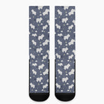 White Baby Polar Bear Pattern Print Crew Socks