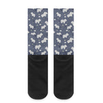 White Baby Polar Bear Pattern Print Crew Socks