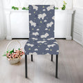 White Baby Polar Bear Pattern Print Dining Chair Slipcover