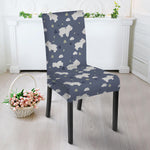 White Baby Polar Bear Pattern Print Dining Chair Slipcover