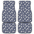 White Baby Polar Bear Pattern Print Front and Back Car Floor Mats