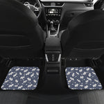 White Baby Polar Bear Pattern Print Front and Back Car Floor Mats