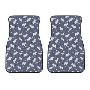 White Baby Polar Bear Pattern Print Front Car Floor Mats