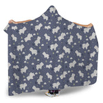 White Baby Polar Bear Pattern Print Hooded Blanket