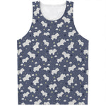 White Baby Polar Bear Pattern Print Men's Tank Top