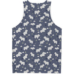White Baby Polar Bear Pattern Print Men's Tank Top