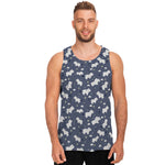 White Baby Polar Bear Pattern Print Men's Tank Top