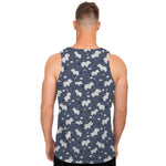 White Baby Polar Bear Pattern Print Men's Tank Top