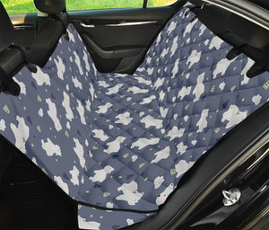 White Baby Polar Bear Pattern Print Pet Car Back Seat Cover